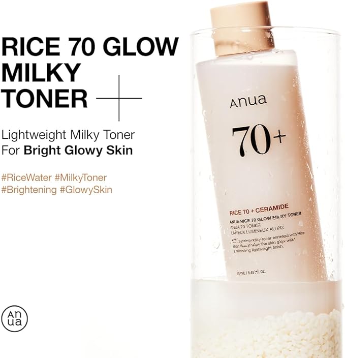 Anua Rice 70+ Glow Milky Toner – Brightening & Hydrating Korean Face Toner (Original)