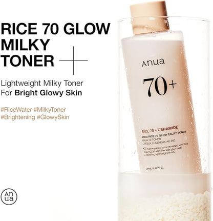 Anua Rice 70+ Glow Milky Toner – Brightening & Hydrating Korean Face Toner (Original)