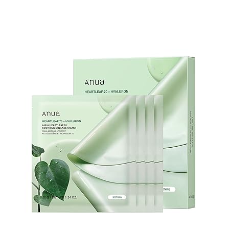 Anua Soothing Collagen Mask – Heartleaf 70% & Hyaluronic Hydration Sheet Mask (Original)