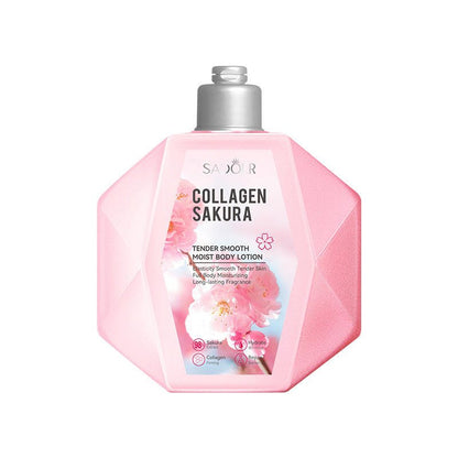 SADOER Collagen Sakura Body Lotion – 98% Sakura Extract & Collagen Firming Moisturizer (300ml) | Hydrating & Brightening Body Care (Original)