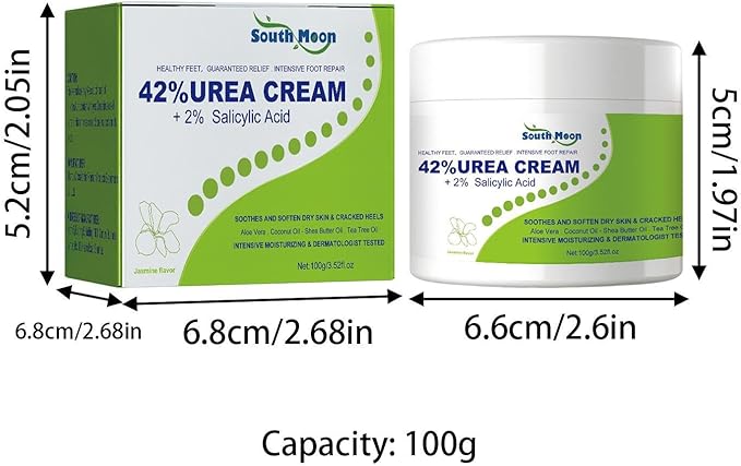 South Moon 42% Urea Cream + 2% Salicylic Acid (Original) – Deep Moisturizing Foot Cream for Cracked Heels | Jasmine Scent | 100g
